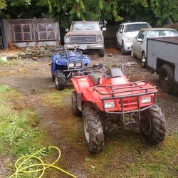 2 Quads Yamaha And Honda Both Are 250's