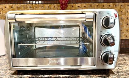 Oster 6 Slice Countertop Oven/Turbo Convection--Silver/Stainless Steel-Preowned.