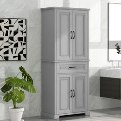 🛁 Bathroom Storage Cabinet – Grey (Open Box / Like New)