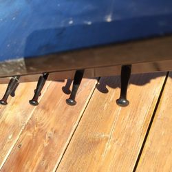 Old Shelf With 5 Pegs To Hang Xmas Stockings On