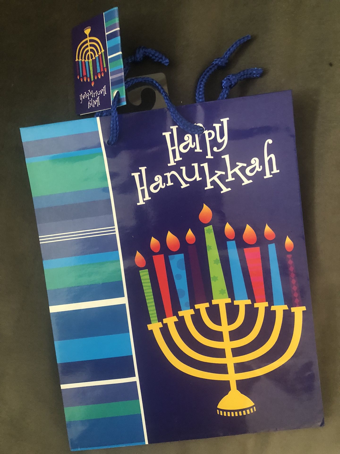 2 Each Happy Hanukkah Chanukah Gift Bag W Tags Brand New 