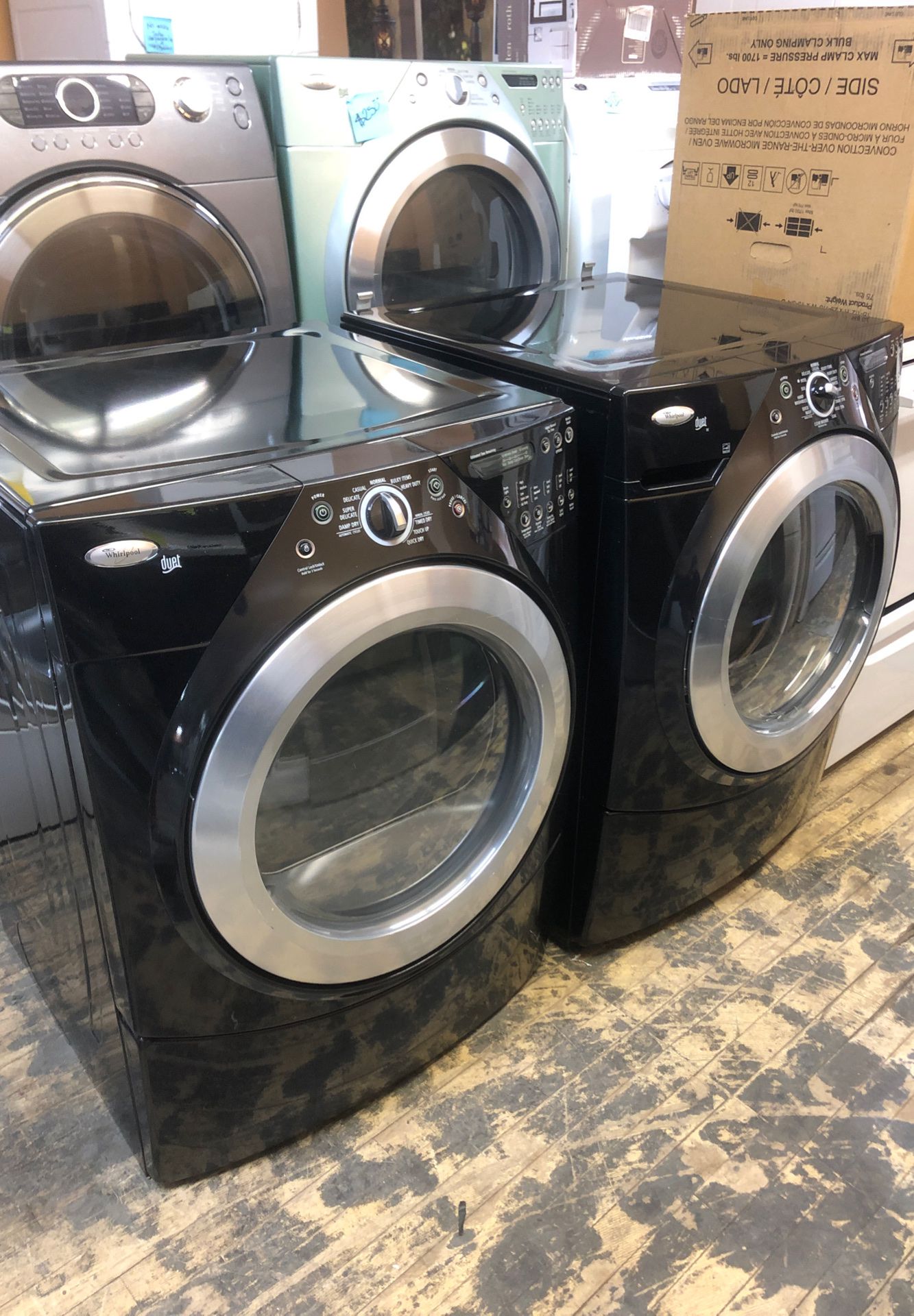 Whirlpool duet washer and dryer black set