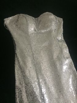 Formal silver sequined dress