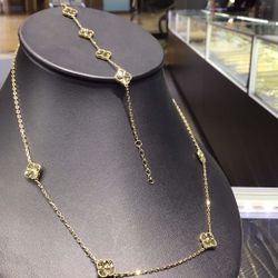 10k Gold Necklace And Bracelet Available In Stock…18” Inch Necklace 7” Inch Bracelet..