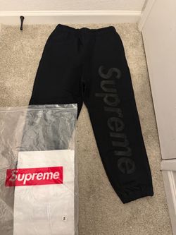Supreme Black Sweatpants with Leg Logo