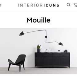 Serge Mouille Wall Light, Interior Icons, Black