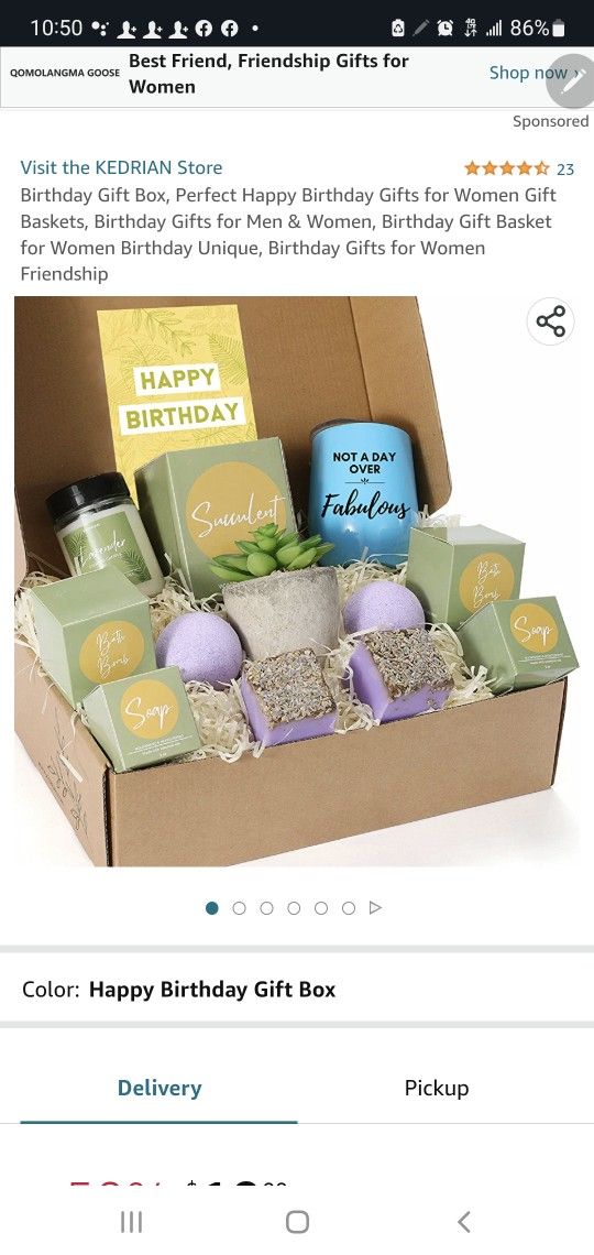 Birthday Gift Box, Perfect Happy Birthday Gifts for Women Gift Baskets, Birthday Gifts for Men & Women, Birthday Gift Basket for Women Birthday Unique