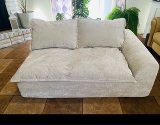 Light  Cream Oversized Loveseat Sofa- Chaise