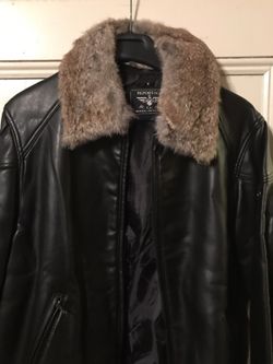 Faux leather jacket size large. Imported from Italy