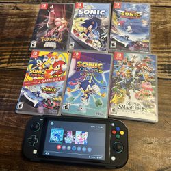 Nintendo Switch + 6 Games And Case