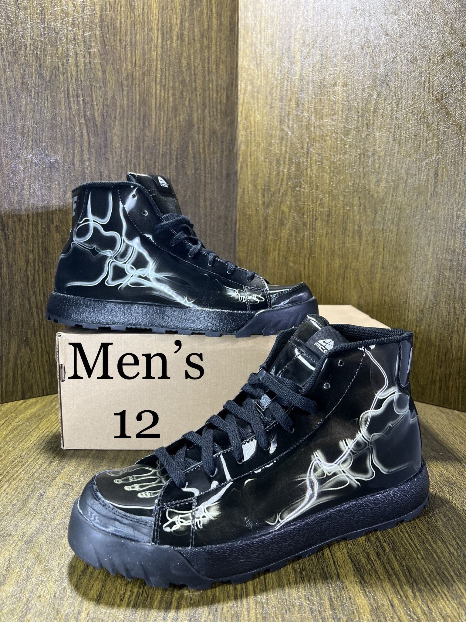 NIKE / Halloween Blazer Mid ACG Premium QK / X-RAY / Skeleton Bones Shoes Horror Kicks / Men's 12 / Like New w/ Box!! / Black