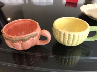 Ceramic veggie soup bowl/cups