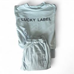 Medium Crop Top Set With Stacked Pants