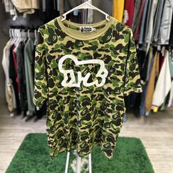Bape Keith Haring T-Shirt Green Camo
