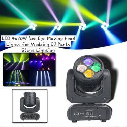 LED 4x20W Bee Eye Moving Head Lights for Wedding DJ Party Stage Lighting
