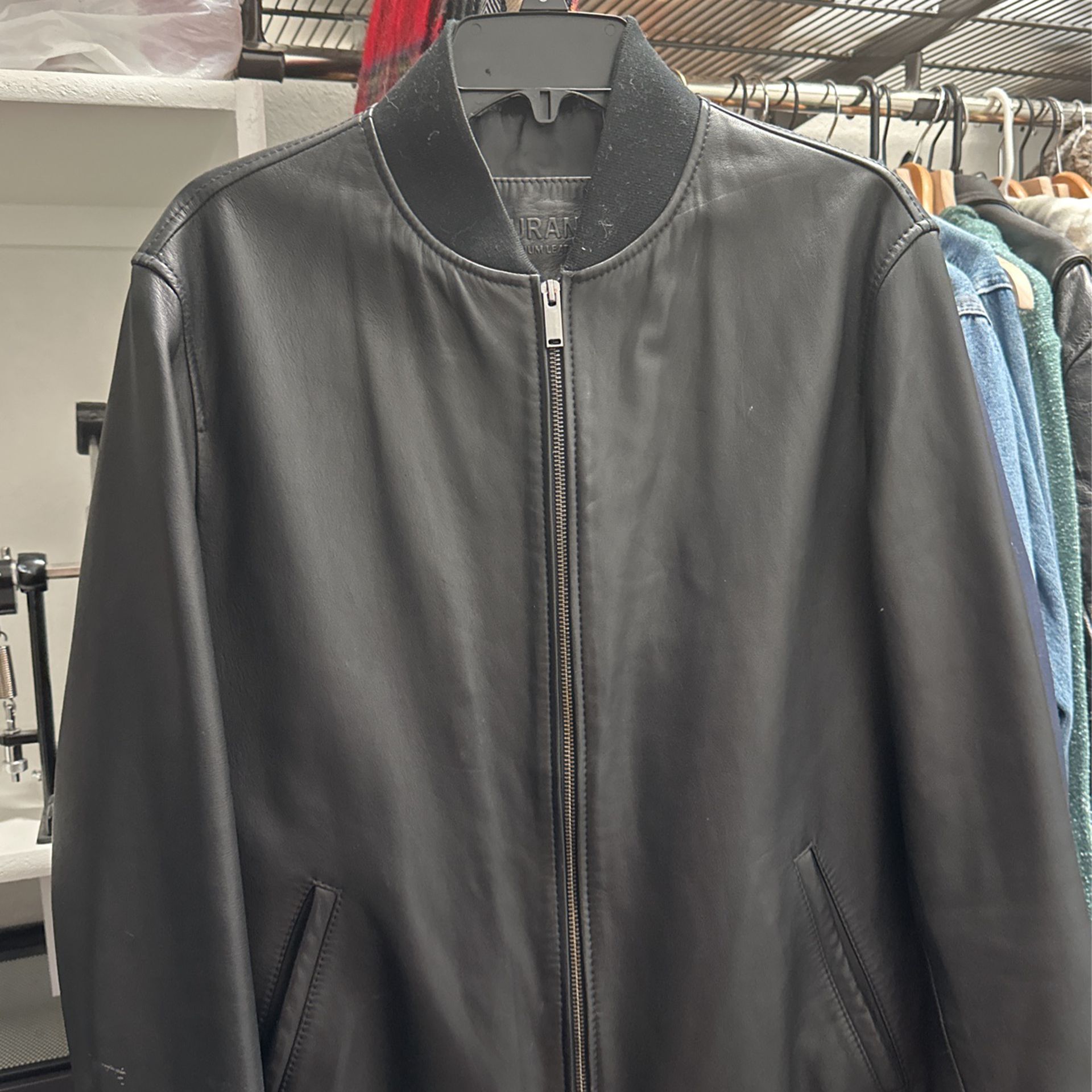 Murano Leather Bomber Jacket 