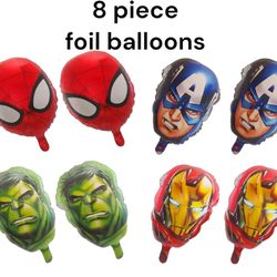 8 Piece Foil Super Hero Avengers Balloons 