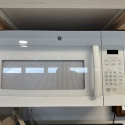 GE Microwave Over Stove. White 