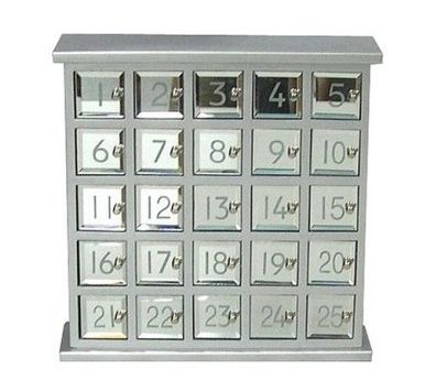 Mirrored silver advent calendar box.