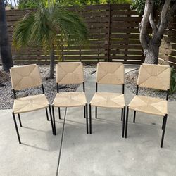 Dining Chairs - Wicker W/ Black Frame