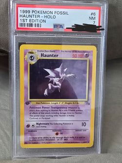 Vintage 1st Edition Holo Haunter from Jungle set PSA 7