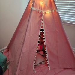 Toddler TeePee Tent with Mat & Lights - Pink