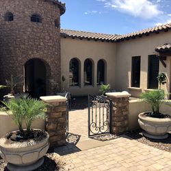 High end Hand Carved Large Concrete Flower Plant Pots 