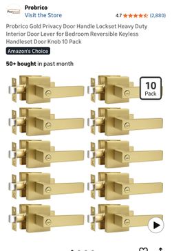 Probrico Gold Privacy Door Handle Lockset Heavy Duty