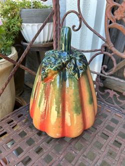 Ceramic Glazed Pumpkin Fall Decor