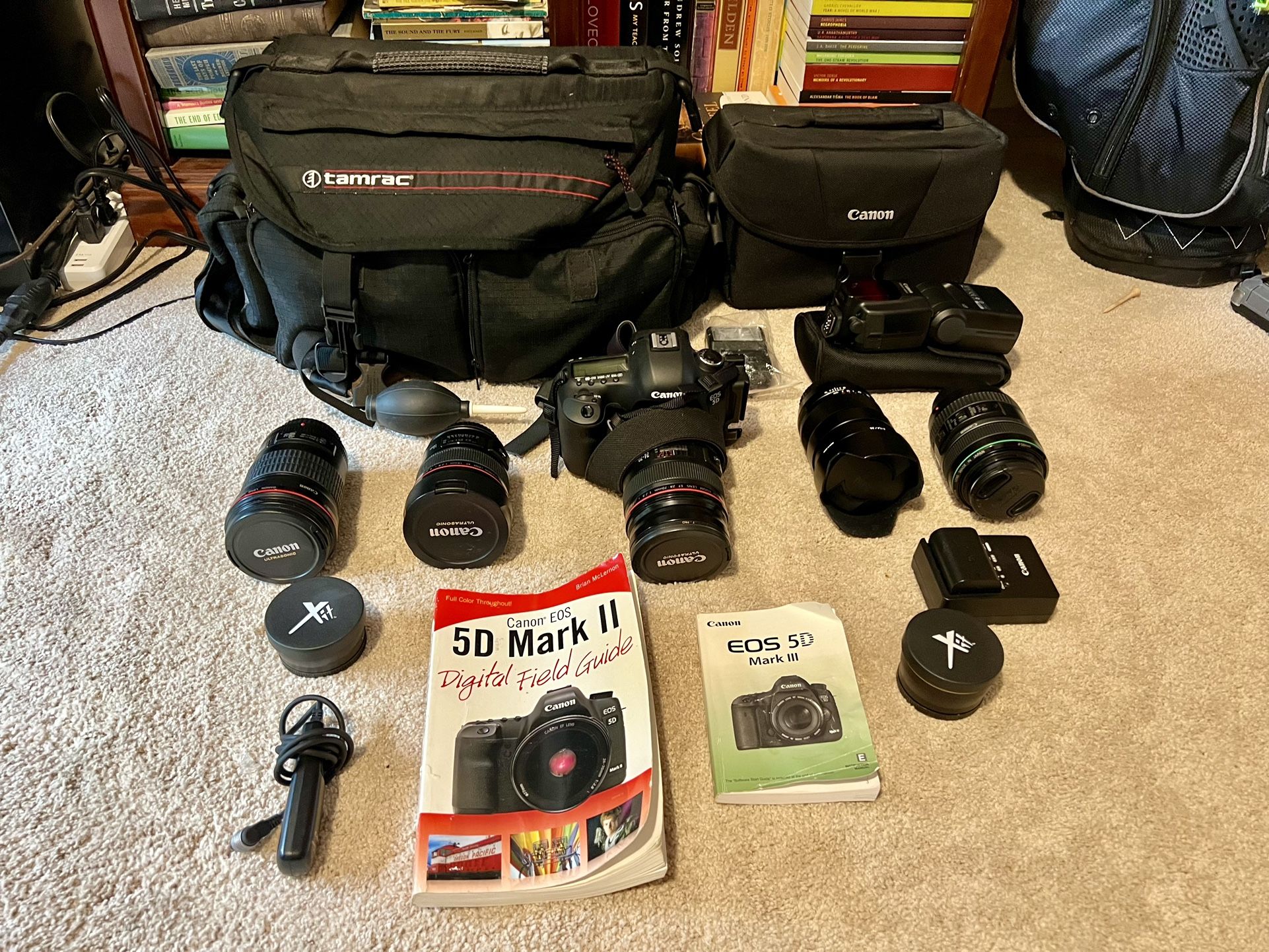 Canon EOS 5D Mark III 22.3 MP Camera W/ Lenses and Misc.