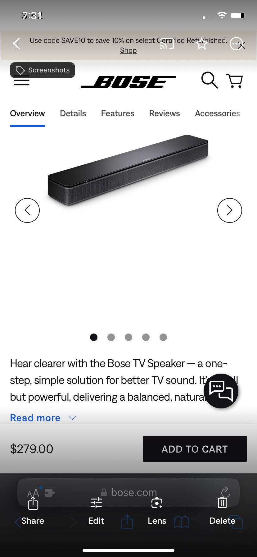 Bose TV Speaker 