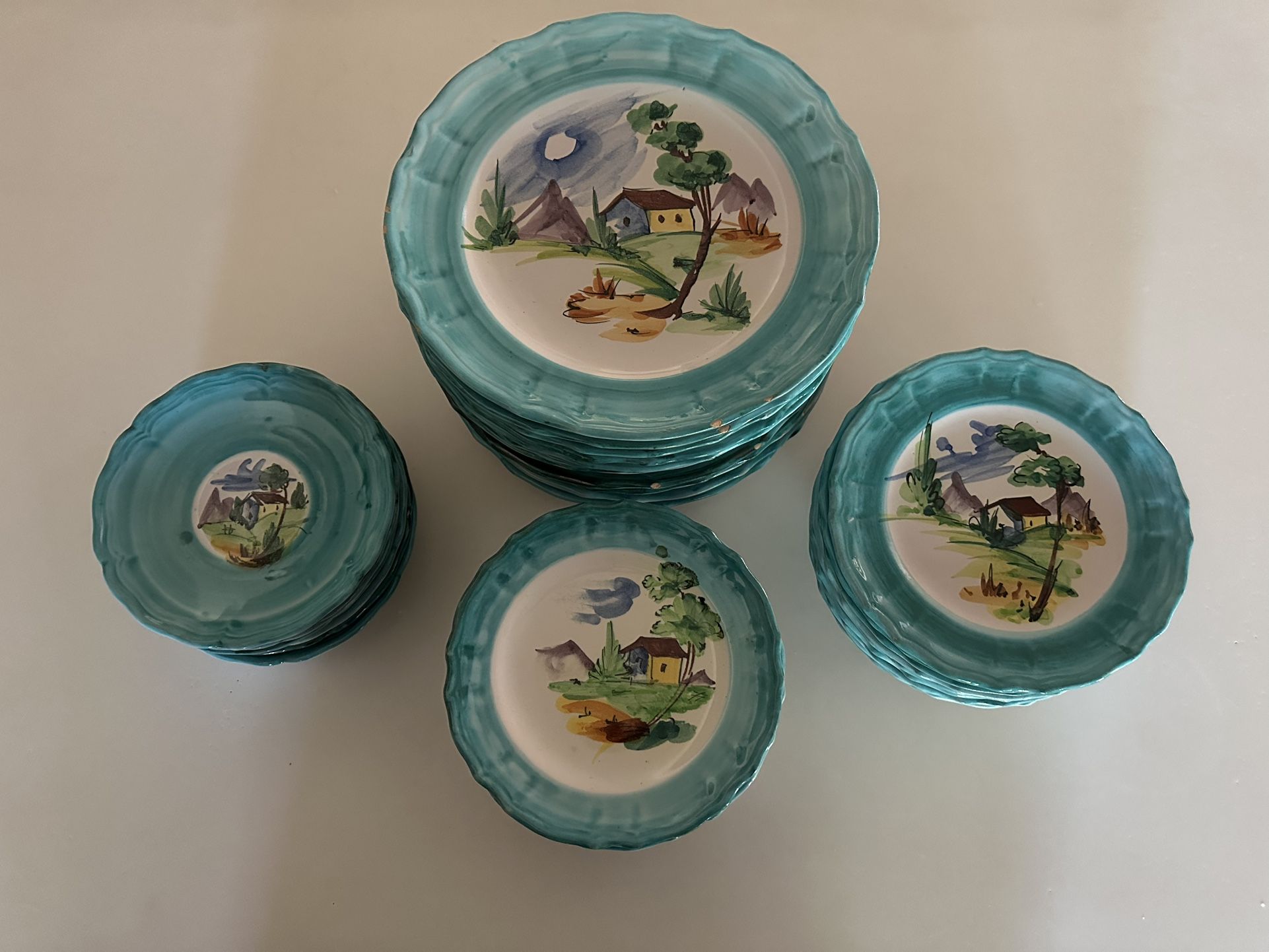 Vintage Hand Painted Italian Plates