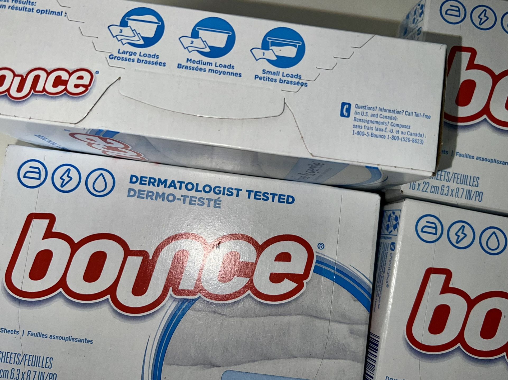 4X Bounce Dryer Sheets Laundry Fabric Softener, Free & Gentle, White 80