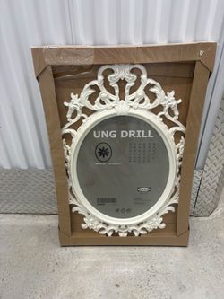 IKEA Ung Drill White Ornate Mirror 40x50cm