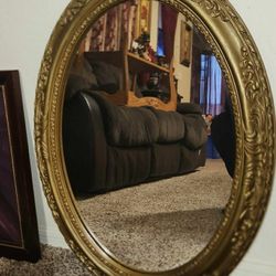 VINTAGE ORNATE MID CENTURY HOLLYWOOD REGENCY GOLD FRAMED SYROCO MCM WALL TABLE MIRROR DECOR