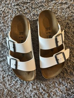 BIRKENSTOCK ARIZONA WHITE SANDALS