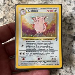 Pokémon Card TCG Clefable Base Set 2 5/130 Unlimited Holo Rare 2000 WOTC Near MINT