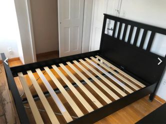 IKEA Hemnes Full Bed Frame with Slats – Black