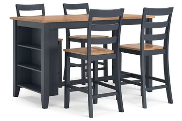Gesthaven Counter Height Dining Table and 4 Barstools