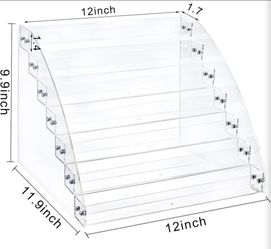SOUJOY 7 Tier Sunglass Organizer Stand, Acrylic Sunglass Holder, Clear Nail Polish Display Stand, Eyewear Countertop Storage Tray for Highlighting Gla