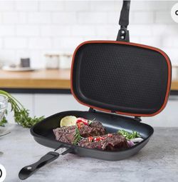 Granite Double Grill frying pan