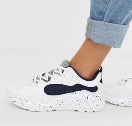 Bershka White and black Chunky Sole Sneakers