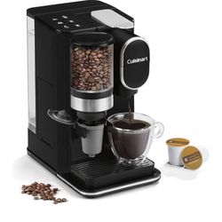 Cuisinart Single-Serve Coffee Maker + Coffee Grinder with 8 oz., 10 oz., and 12 oz. Serving Size, Compatible with Single-Cup Pods, 48-Ounce Removable 