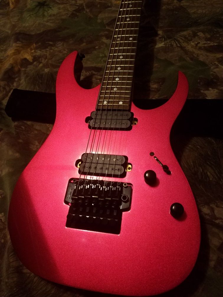 2000 Ibanez Rg7420 Magenta crush 7 string electric guitar
