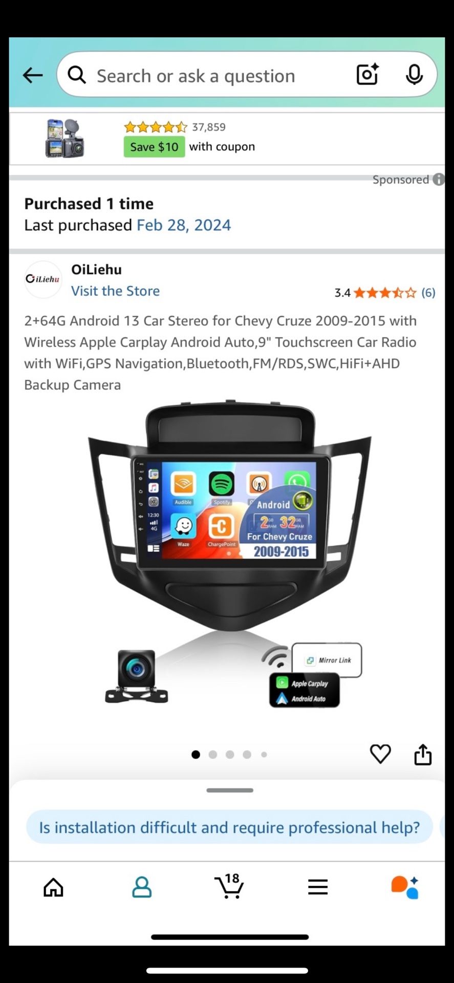 2+64G Android 13 Car Stereo for Chevy Cruze 2009-2015 with Wireless Apple Carplay Android Auto,9" Touchscreen Car Radio with WiFi,GPS Navigation, Blue