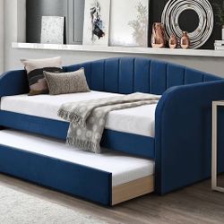 Twin/twin Size Navy Daybed W Ortho Mattress 
