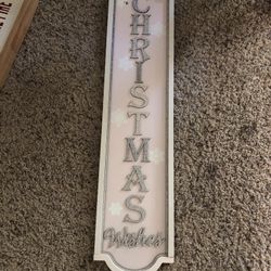 Pink and silver christmas sign 