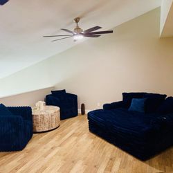 Navy Pit Sofa and Chairs 