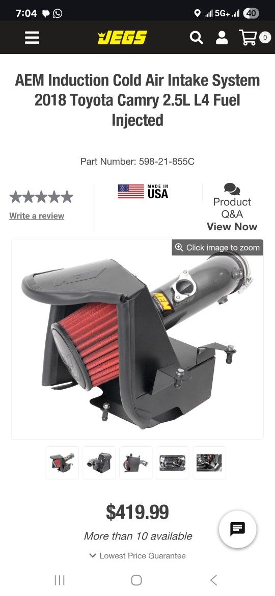 AEM Intake For 2017-2024 Toyota Camry 2.5L