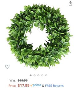 Artificial Green Leaves Door Wreath